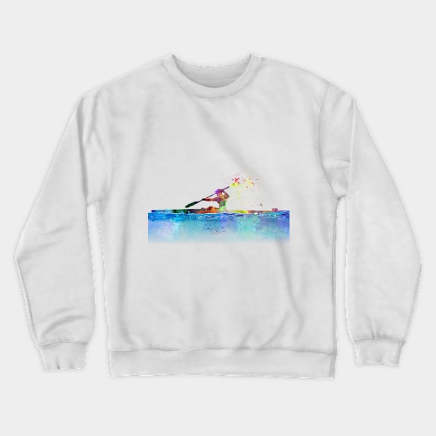 Kayak in watercolor Crewneck Sweatshirt by PaulrommerArt